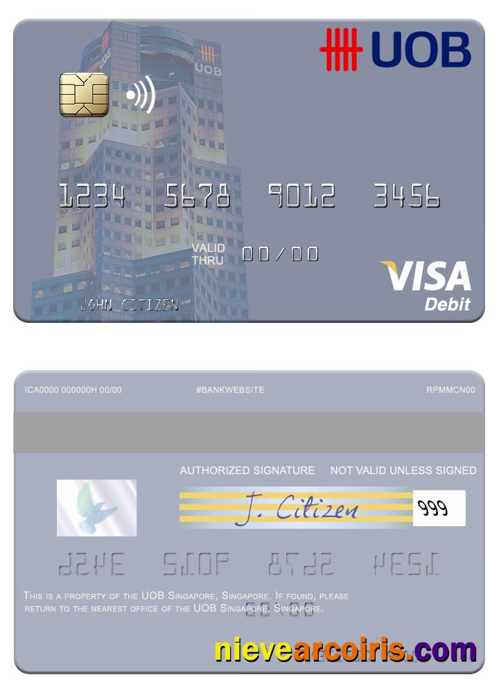 Singapore UOB Singapore visa debit card